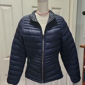 Reversible Women's Navy Puffer Jacket